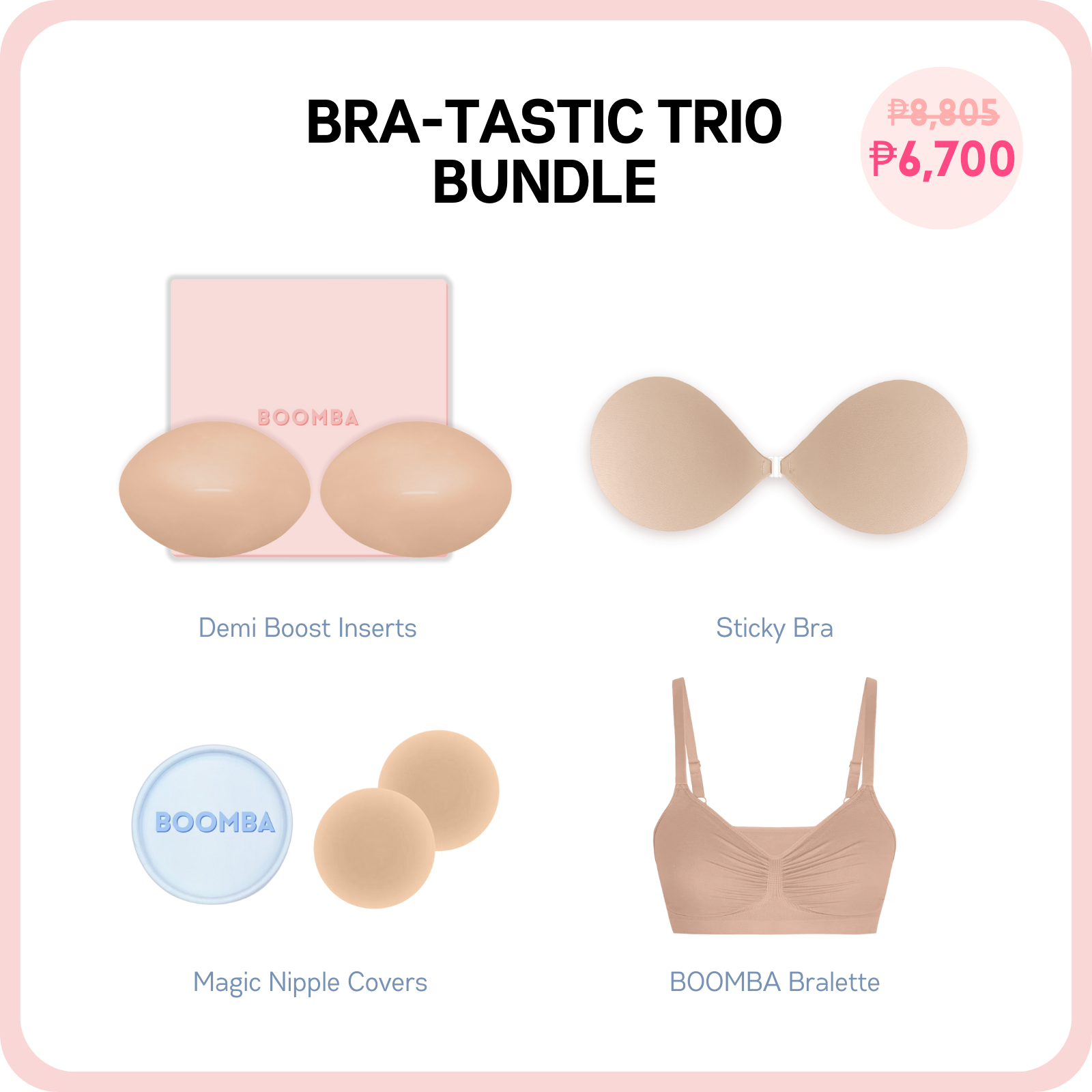 Bra-tastic Trio Bundle (Demi Boost Inserts)